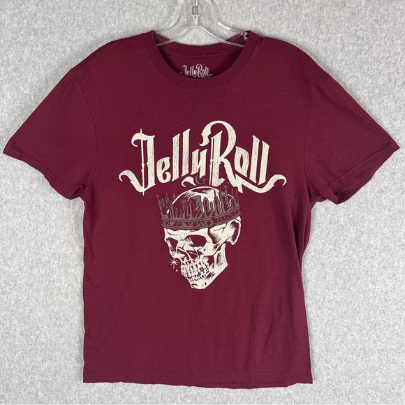 Jelly Roll Crowned Skull Boyfriend Fit Juniors Size Medium T-Shirt Hot Topic - Picture 1 of 9